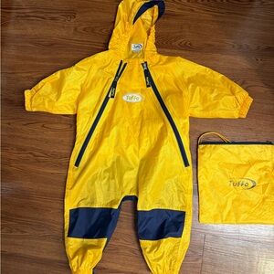Tuffo muddy buddy 18month Bright Yellow Waterproof Rain Suit with Navy Trim